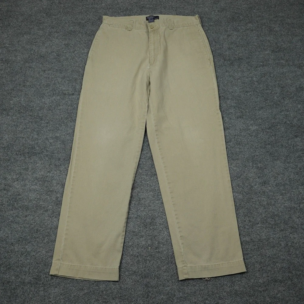 Polo Ralph Lauren Chino Pants Mens 35x32 Tan Straight Leg Cotton Button Fly